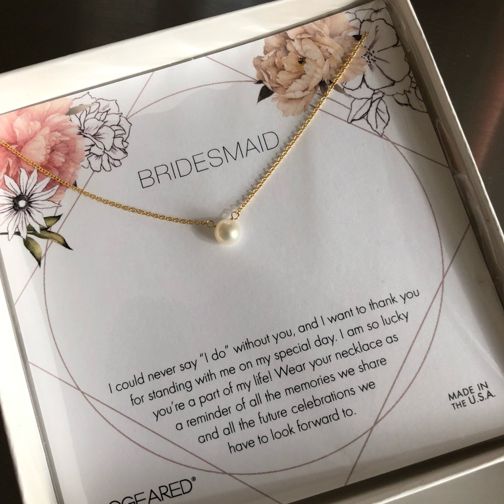 Dogeared Pearl & Gold Bridesmaid Necklace